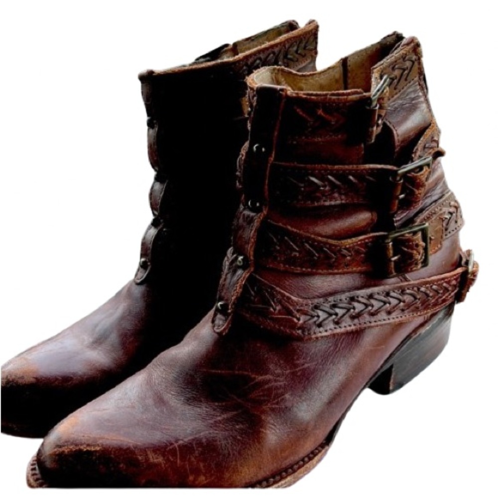 Women’s RaRe FREEBIRD FB ROPER STEVEN DROVER BROWN LEATHER ANKLE BOOTS 8 WESTERN